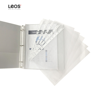 Durable Pre-Punched PVC Eco-friendly Transparent <b>Document</b> Sleeves for Filing and Binder Storage 11 Holes Sheet Protectors - Product Image 2