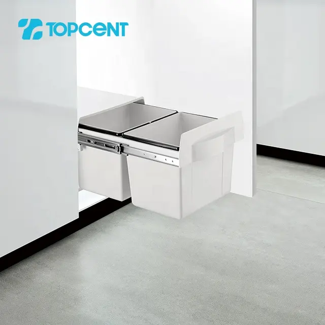 Topcent-cubo de basura de plástico para cocina, accesorio funcional para clasificar la basura