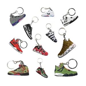 Sneaker Sepatu Basket Karet PVC Penjualan Murah Gantungan Kunci 3d Gantungan Kunci PVC Lembut