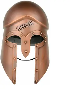 Medieval Greek Corinthian Helmet Copper Copper 18Ga Steel Crusader Wearable Costume Armor Helmet