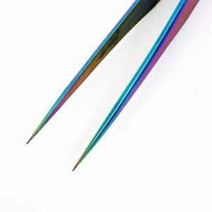 Pinzas profesionales para pestañas postizas, aplicador de acero inoxidable, marca privada, extensión de cejas - Product Image 2