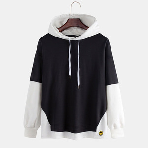 Fournisseur de sweats à capuche à motifs personnalisés 2 tons Men's Women's Pullover Street Custom Logo Hoodie Wholesale - Product Image 1