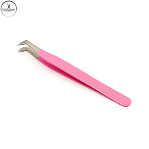 Pince à faux-cils à bout fermé, couleur argent, rose, avec nom de marque personnalisé et emballage, vente en gros, qualité professionnelle, 100% - Product Image 2