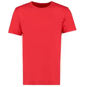 Camiseta sencilla de Color rojo para hombre, ropa de calle, barata, gran oferta, precio de fábrica