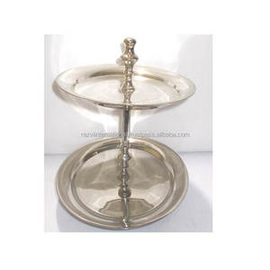 Support à gâteau rond en aluminium à 2 niveaux, fait main, design élégant, écologique, outils à gâteau de qualité supérieure, passe au lave-vaisselle - Product Image 4