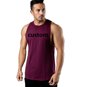 Vente en gros de débardeurs de gym sans manches pour hommes 95% coton 5% Spandex gilet de fitness respirant XL décontracté muscle tricoté tissage - Product Image 1