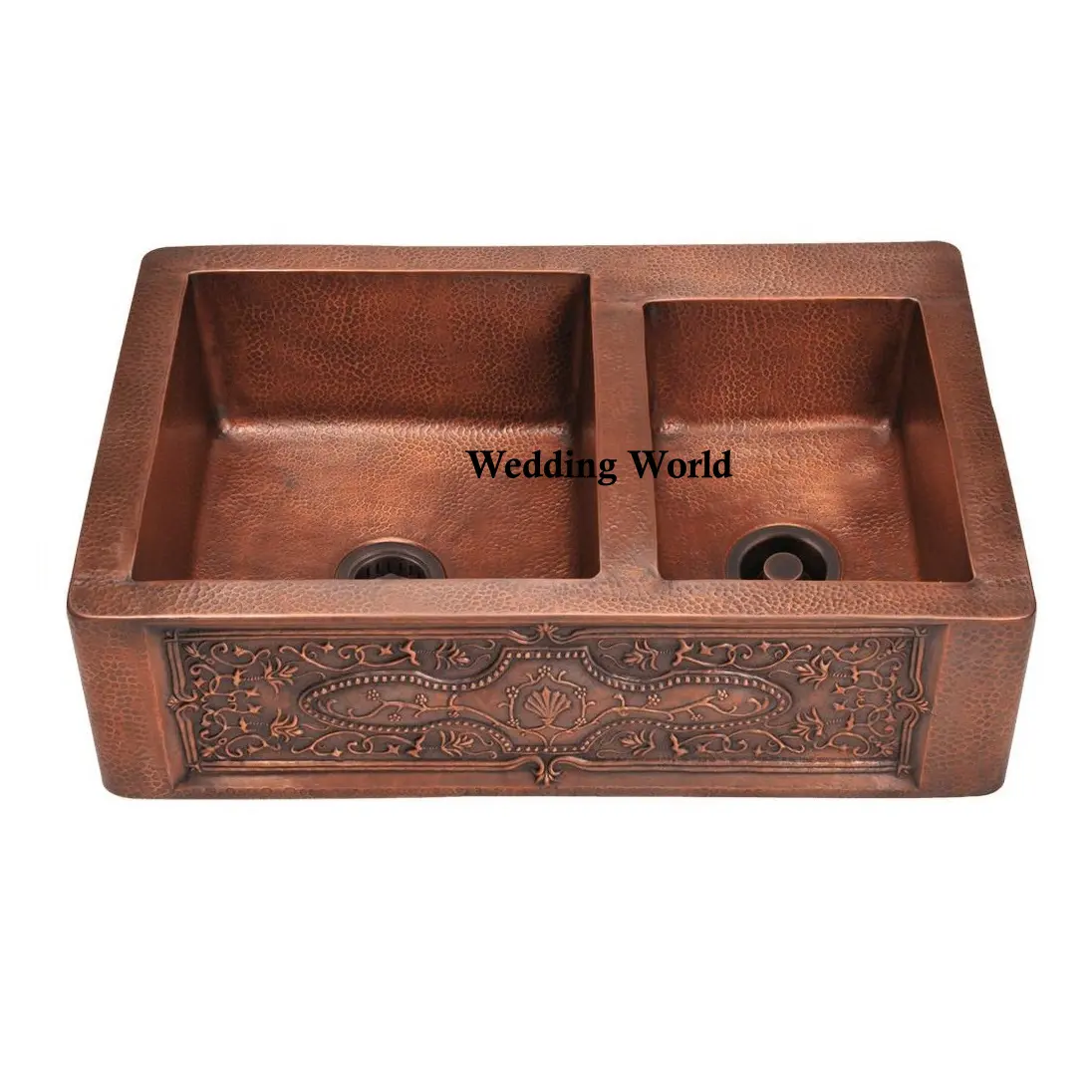 Double Bowl Copper Sink High Quality Designer Farm House Wash Basin Customized Shape Wholesale Vintage Copper Sink