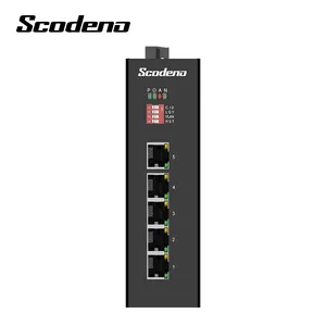 Din Rail Ethernet Switch Scodeno Hot Selling 5*10/100M RJ45 Port Base-T Layer 2 Din Rail Mounted IP40 Unmanaged Industrial Ethernet Switch
