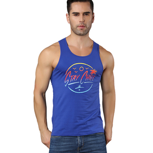 High Quality Wholesale <b>Stringer</b> <b>Men</b> Tank Fashion Track Tops Solid Color Loose Gym <b>Men's</b> Fitness Tank Top - Product Image 4