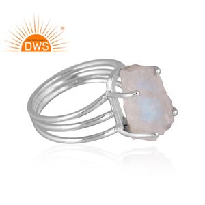 Tanga — bague en argent Sterling 925 et pierres précieuses émeraude, ensemble de bijoux empilables, vente en gros, naturel, vert brut - Product Image 3