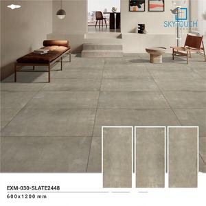 Porcelana mate 600x1200 Azulejo de suelo de porcelana rústica de color gris claro con acabado mate delgado de proveedor líder de la India - Product Image 2