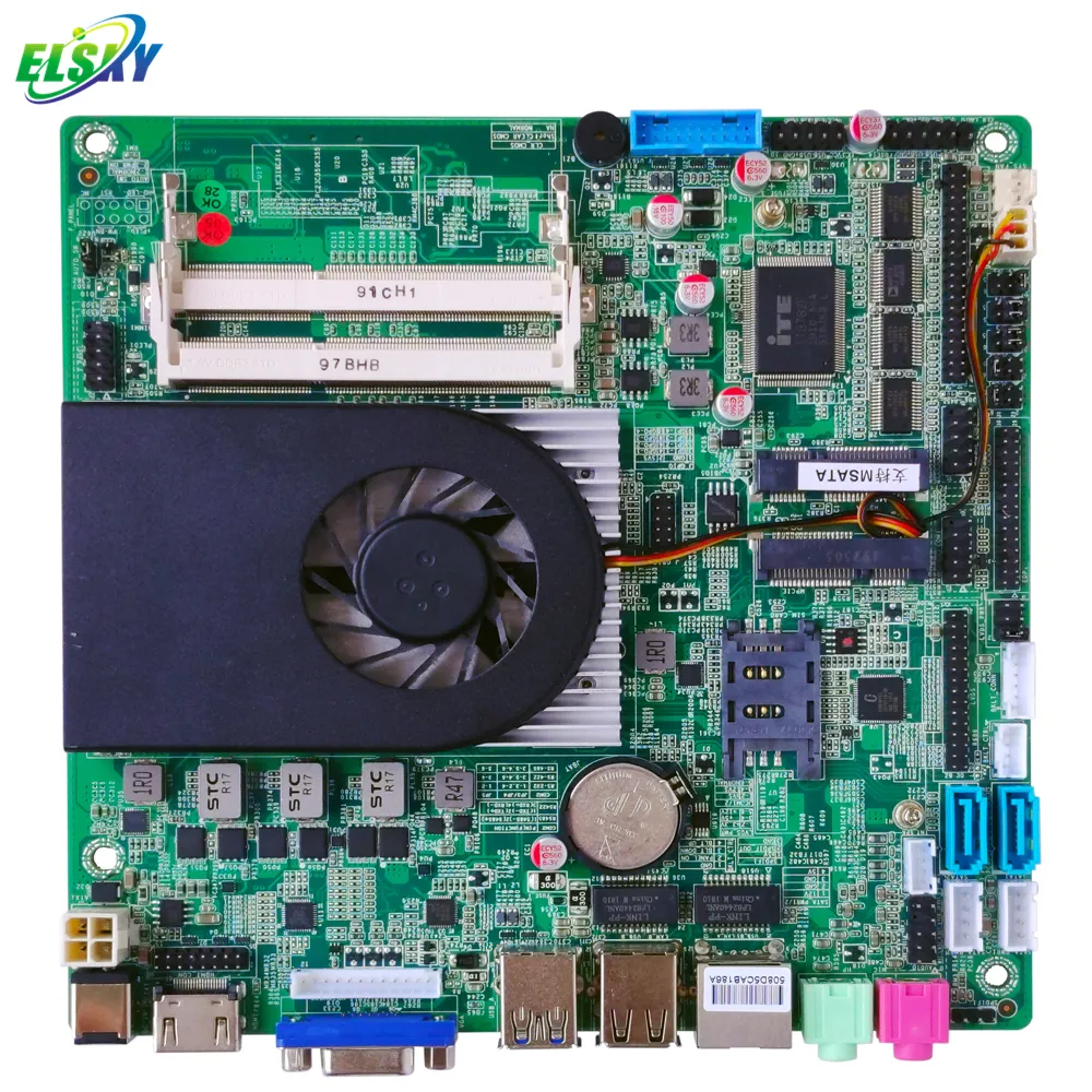 Core i5 skylake ddr3 8gb ram, 128gb ssd 500gb hdd, vga, edp 4k 60hz i5-6200U placa-mãe itx para pc fino