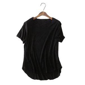 Wholesale <b>Plus</b> <b>Size</b> Women Shirts Custom Clothes Manufacturer Woman <b>Top</b> Fashionable Loose Fit Cotton T Shirt - Product Image 1