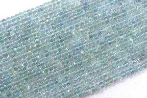 Cuentas facetadas Rondelle azul piedra preciosa aguamarina natural tamaño 4-4,5 MM genuino bueno certificado por terceros al por mayor - Product Image 4