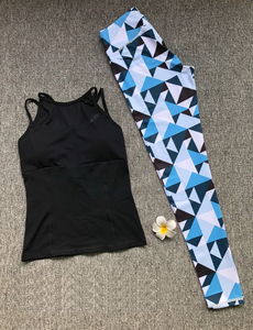 Traje de yoga a la moda para correr, Conjunto de sujetador corto y cruzado para mujer, conjunto deportivo de ocio para mujer, conjunto con estampado de sublimación de corbata de alta calidad - Product Image 6