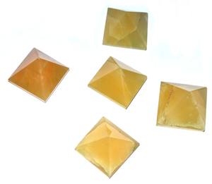 Pirámide curativa de piedras preciosas de ágata dorada-Feng Shui decoración del hogar tallada grabada - Product Image 1