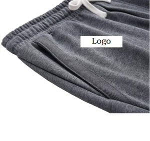 Pantalones cortos elásticos de punto para hombre, Shorts de algodón, informales, con cordón, para correr en el gimnasio - Product Image 4