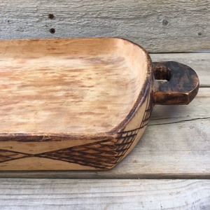 Plateau de Décoration de Table Rétro Sculpté à la Main Plateau en <span class=keywords><strong>Bois</strong></span> Fait Main de Qualité Supérieure Plateau d'Équipements d'Hôtel Plateau Léger de Luxe Cuisine Plats Utilisables - Product Image 1
