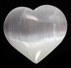 Alta calidad selenita Palma corazón piedra cristal Palma piedra hinchada corazón Piedra Natural curación Reiki piedras preciosas cuarzo mayorista - Product Image 5