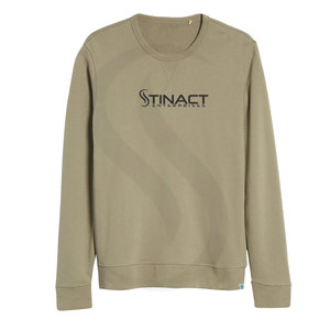 Stinact Enterprises Rundhals-Sweatshirt 100% Baumwolle Locker Geschnitten Unisex Lässiger Pullover Winter Gestricktes Frontlogo Einfarbig - Product Image 1