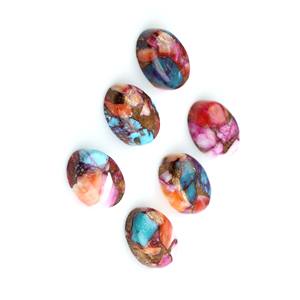 Cabochon à dos plat de haute qualité, 12x16mm, pour décoration de maison, Orange, violet, cuivre, Turquoise, forme ovale, lisse, pierre précieuse - Product Image 4