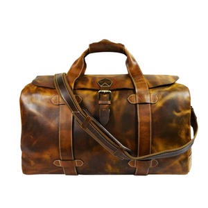 2022 élégant luxe Vintage en cuir véritable femmes sac de week-end Logo personnalisé étanche fermeture éclair réglable OEM ODM sac de voyage - Product Image 1