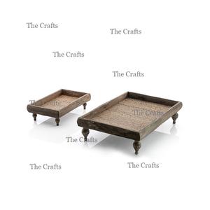 ถาดไม้สำหรับเสิร์ฟอาหารพร้อมขาสองขนาด - Product Image 1