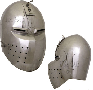 หมวกกันน็อกสปอตโลฟสีเงินยุคกลาง, ชุดเกราะอัศวินโรมันสำหรับขี่จักรยานและชกมวยหมวกนิรภัย - Product Image 2