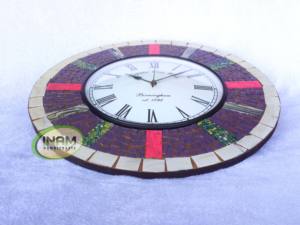 Reloj de pared analógico hecho a mano, moderno/de diseño, con mármol multicolor y diseño elegante por INAM HANDICRAFTS - Product Image 5