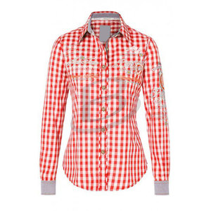 Chemise traditionnelle bavaroise pour homme, en coton à carreaux, manches longues, chemise d'Oktoberfest - Product Image 1