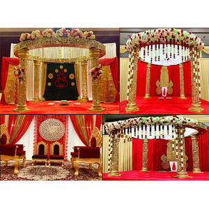 Centre de mariage indien circulaire, 1 pièce, décor pour mariage, karani, pochette dorée, sculpté, magnifique - Product Image 1