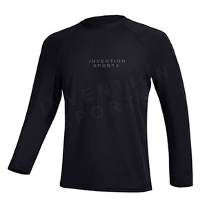 New Design Plain <b>Black</b> Full <b>Sleeved</b> Custom Logo Rash Guard Unisex Sportswear Slim Fit Compression <b>Tops</b> on Cheap Prices - Product Image 1