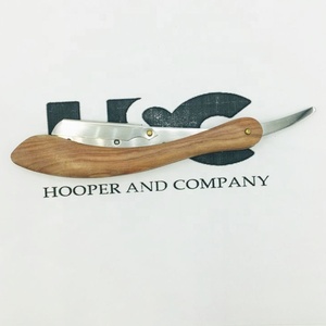 Professional Wood Handle Barber <b>Straight</b> <b>Razor</b> For Shaving Salon Wood Handle Barber <b>Razors</b> sustainable Stainless Steel Logo - Product Image 6
