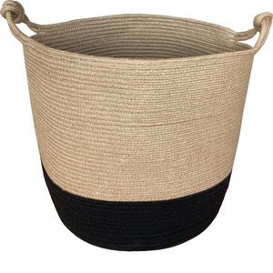 ตะกร้าปอกระเจาและเชือกคอตตอนหลากสีแบบมีด้ามจับ,จากบังกลาเทศ - Product Image 3