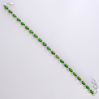 Bracelet tennis en argent sterling 925 avec pierre précieuse diopside chromée, fabricant de bijoux en gros