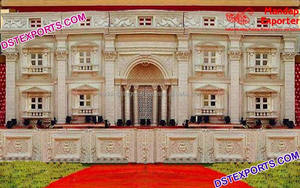 ฉากงานแต่งงานสุดอลังการ โครงไฟเบอร์สีทอง ฉากหลังงานแต่งงานขนาดใหญ่ โครงหลังเวทีงานแต่งงานอินเดียที่สวยงามจากมาเลเซียและแคนาดา - Product Image 3