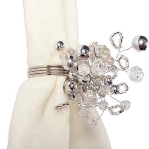 <b>Indian</b> Pearl Napkin <b>Ring</b> Beads Napkin Holder for Wedding Handmade Beaded Napkin <b>Rings</b> in Bulk From India - Product Image 2