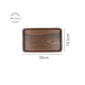 Plateau de service en bois compact 30x18cm Idéal pour le thé, le café et les collations Finition élégante Parfait pour la cuisine à domicile et l'hôtel - Product Image 1