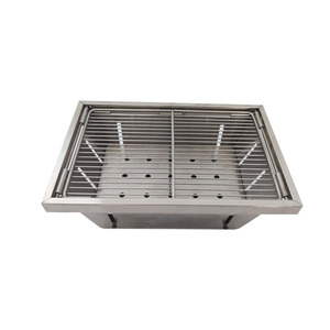 Barbacoa pequeña de acero inoxidable, parrillas de barbacoa de carbón plegable portátil para acampar al aire libre - Product Image 3