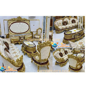 Conjunto de muebles de diseño artesanal para sala de estar, conjunto de sofás hechos a mano con clase, artesanías de madera de lujo para sala de estar - Product Image 2