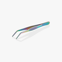 Pinza dentada de pulgar para vendaje quirúrgico, pinzas de acero inoxidable curvadas de 16 Cm, Punta dentada, CE ISO
