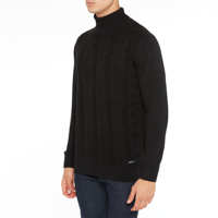Pulls à col roulé à manches longues pour hommes, tissés, motif uni, teint en fil, design italien, mélange de coton italien, toucher doux