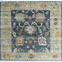 Indien Oriental Oshak en sourdine lavé bas zéro pile Vintage persan turc noeuds noué à la main moderne Oushak tapis tapis tapis de sol
