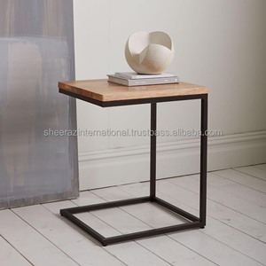 Custom Size Rectangle Tea Coffee <b>Table</b> Set High Quality Modern Design <b>Top</b> <b>Solid</b> <b>Wood</b> Home Use Living Room Bedroom Includes Metal - Product Image 4