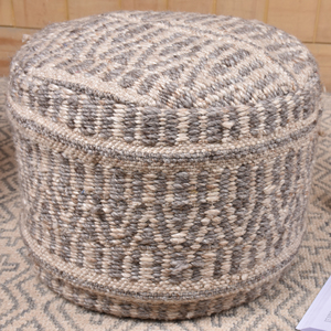 เบาะนั่งพื้นผ้าฝ้ายลายแจ็คการ์ดสไตล์โบฮีเมียน ทรงกลม - Product Image 1