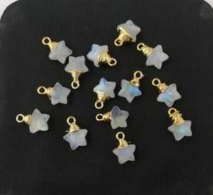 Meilleure vente pendentif demi-lune/étoile en pierre de lune avec or galvanisé unisexe en argent sterling et bijoux en laiton pour les fêtes - Product Image 2