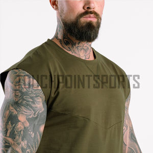 Men's Custom Logo Printed Sleeveless Tank Top <b>Travel</b> <b>Vest</b> Gym Top - Product Image 4