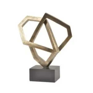 Escultura abstracta de acero inoxidable con acabado de Color dorado para hotel en casa, escultura de metal con decoración moderna para el hogar, gran oferta