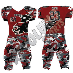 ชุดอเมริกันฟุตบอลเยาวชนและผู้ใหญ่เสื้อลายพรางสีขาวสีแดงสีเทาดำแห้งเร็วระบายอากาศขายดี - Product Image 1