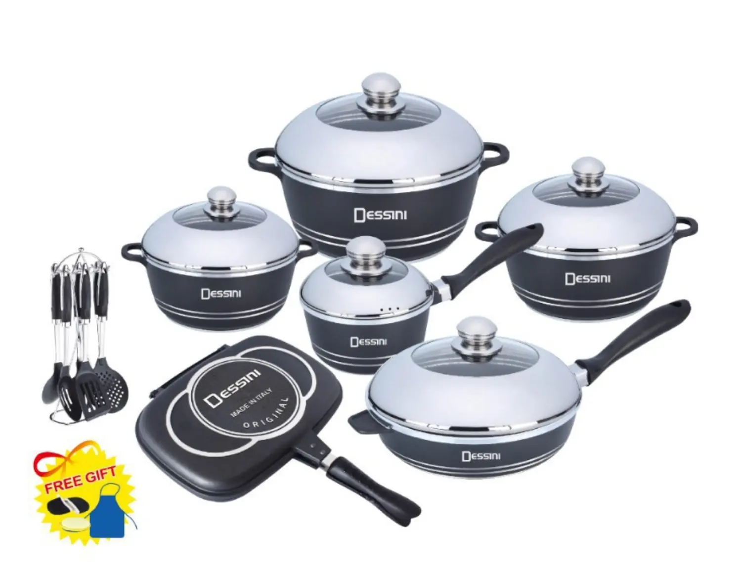 Set Peralatan Masak Dapur, Peralatan Masak Dapur, Nampan Memanggang, Set Batu Aluminium Medis, Anti Lengket, Peralatan Masak Dessini, 23 Buah